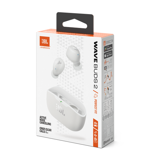 JBL Wave Buds 2 - White - True Wireless Noise Cancelling Earbuds - Detailshot 15